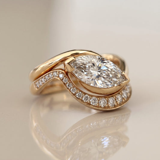 1.0 CT Round Solitaire Moissanite Diamond Bridal Ring Set