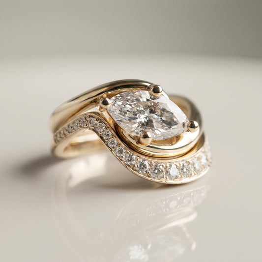 1.0 CT Round Solitaire Moissanite Diamond Bridal Ring Set