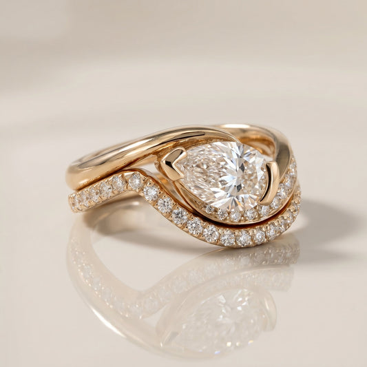 1.0 CT Round Solitaire Moissanite Diamond Bridal Ring Set