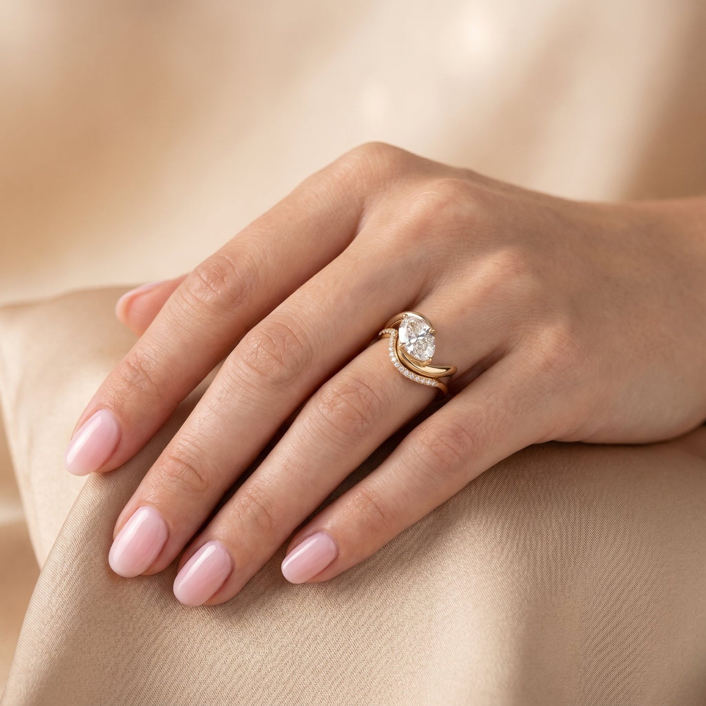 1.0 CT Round Solitaire Moissanite Diamond Bridal Ring Set