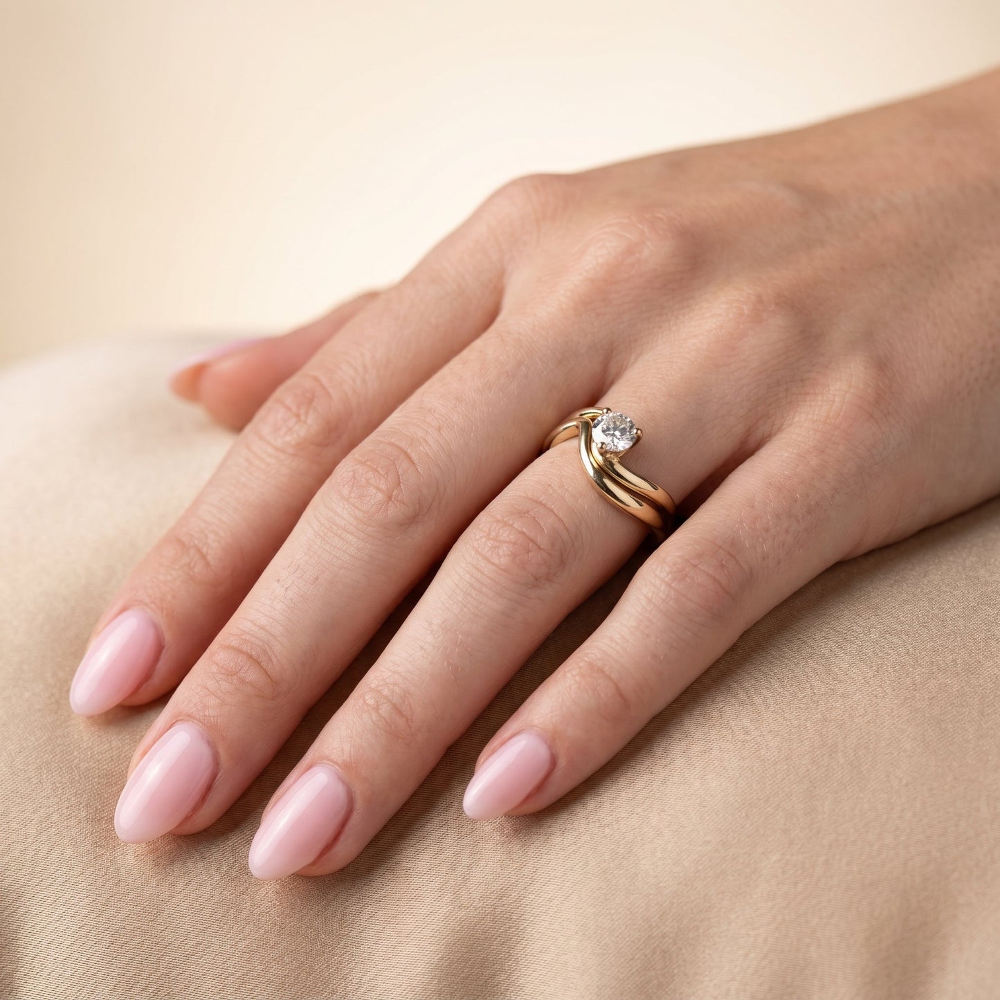 1.0 CT Round Solitaire Moissanite Diamond Bridal Ring Set