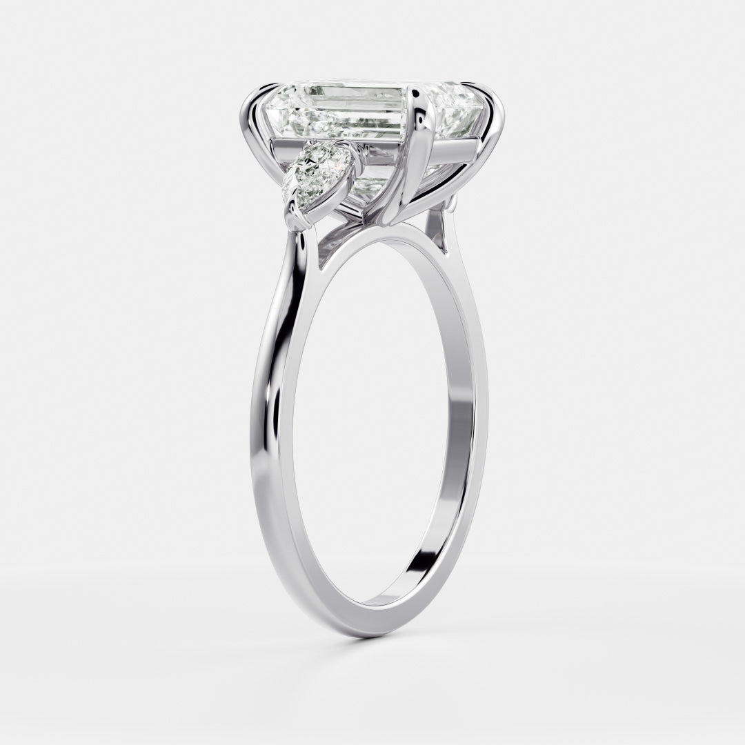 Oval Three Stone Lab Grown Diamond Engagement Ring