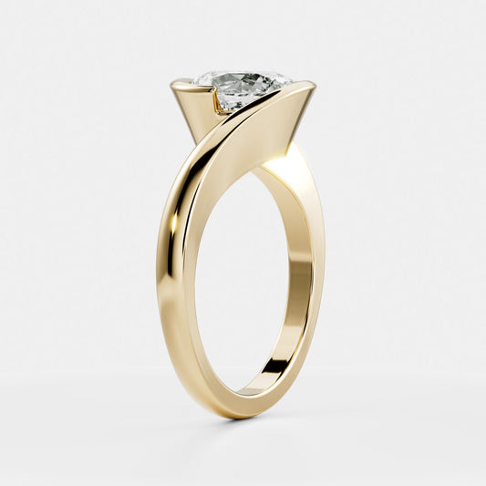 Oval Three Stone Lab Grown Diamond Engagement Ring