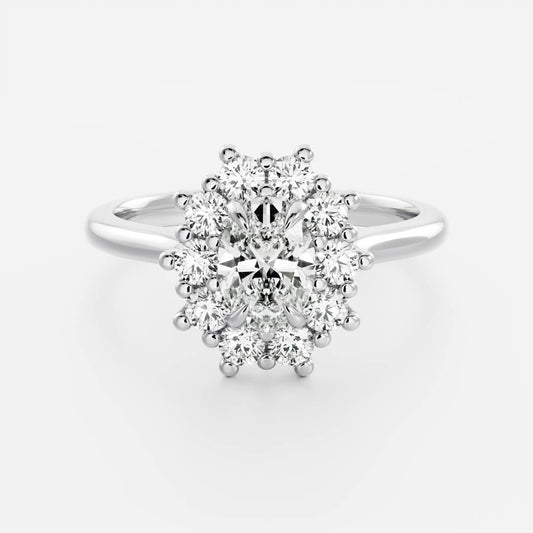 Oval Three Stone Lab Grown Diamond Engagement Ring