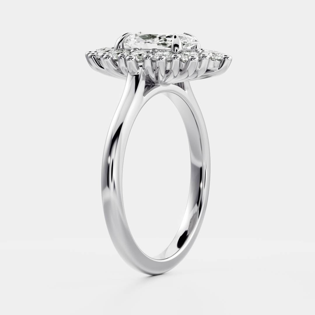 Oval Three Stone Lab Grown Diamond Engagement Ring