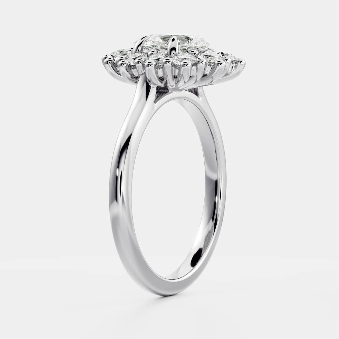 Oval Three Stone Lab Grown Diamond Engagement Ring