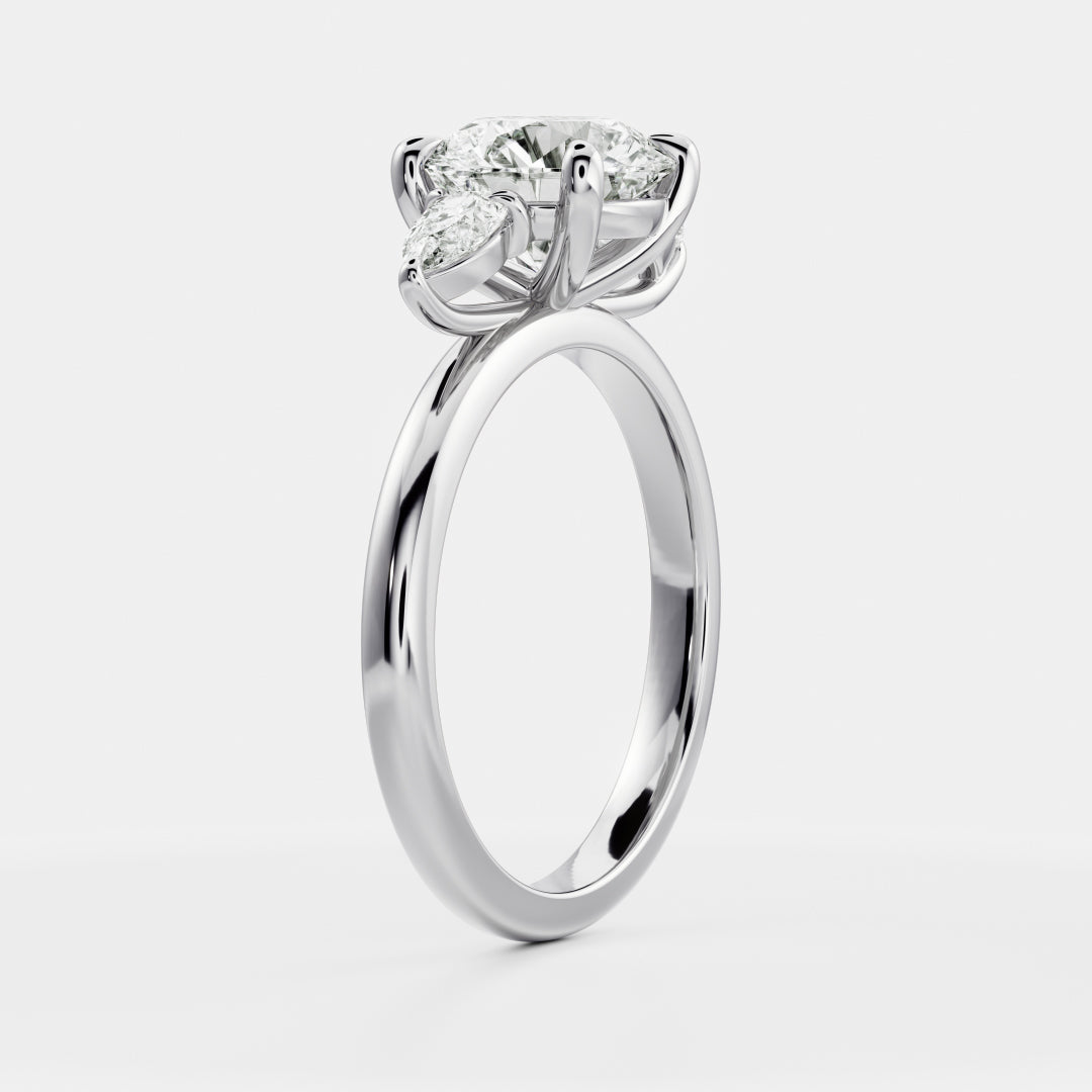 Oval Three Stone Lab Grown Diamond Engagement Ring