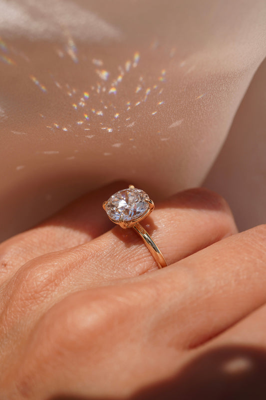 2 CT Emerald Pave Moissanite Engagement Ring
