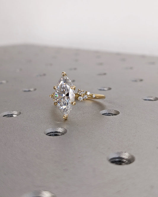 Asscher Three Stones Engagement Ring – 5.75 CT Moissanite Diamond