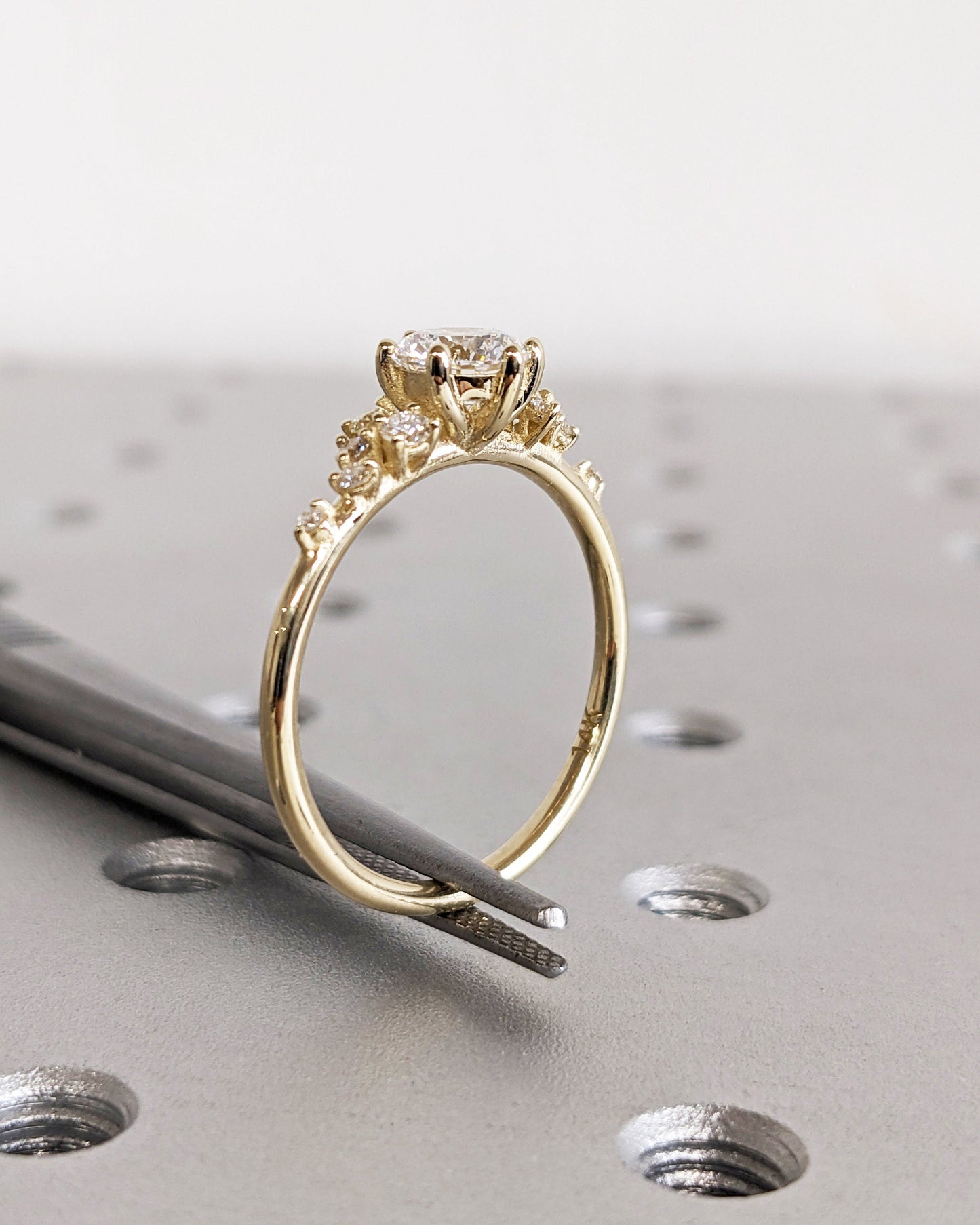 Asscher Three Stones Engagement Ring – 5.75 CT Moissanite Diamond