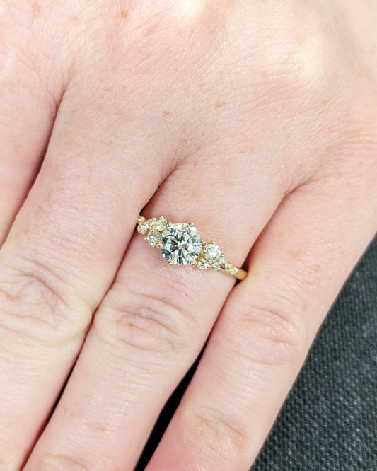 Asscher Three Stones Engagement Ring – 5.75 CT Moissanite Diamond