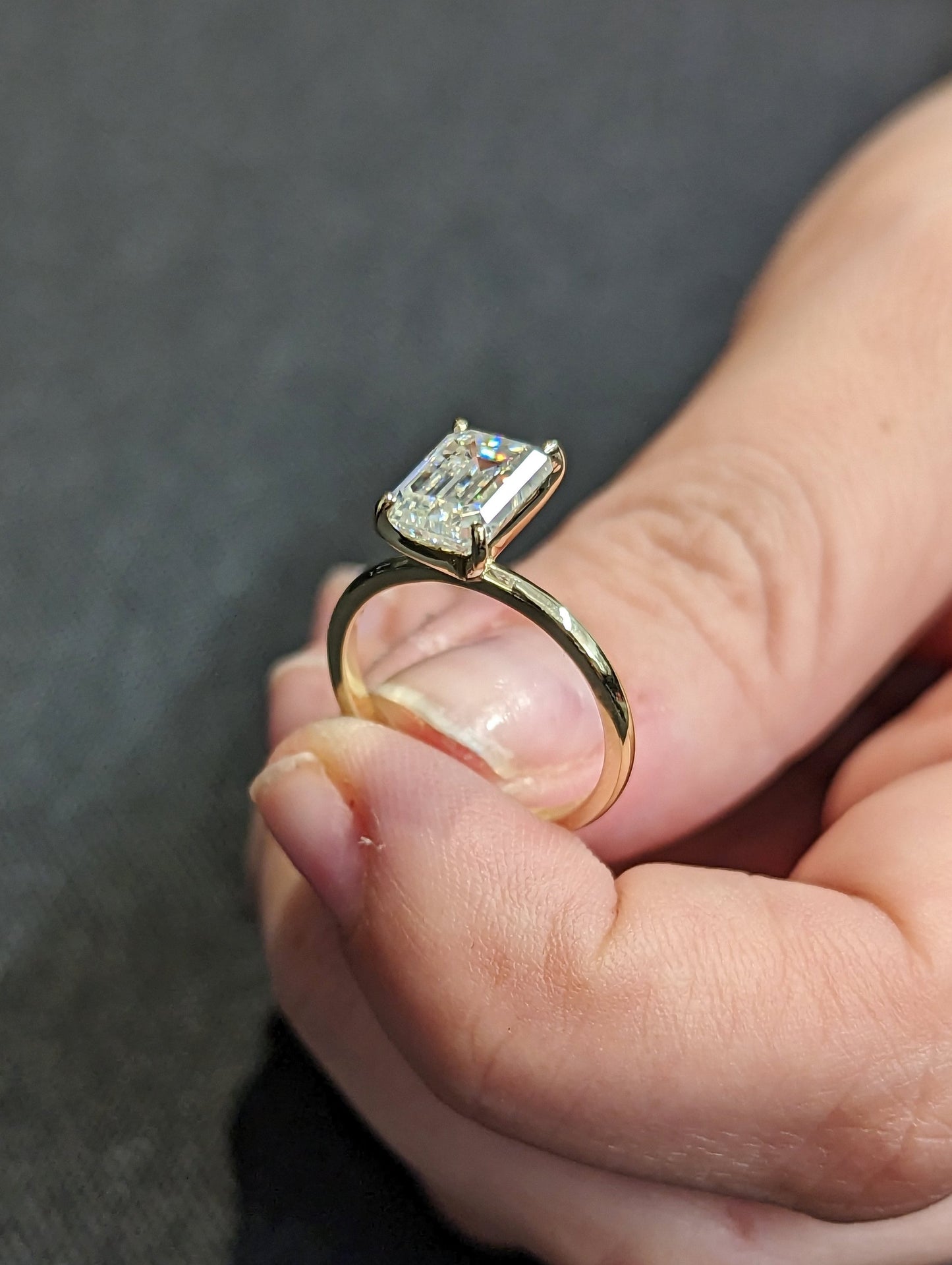 Asscher Three Stones Engagement Ring – 5.75 CT Moissanite Diamond