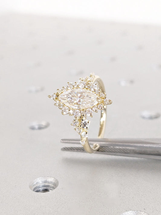 Asscher Three Stones Engagement Ring – 5.75 CT Moissanite Diamond