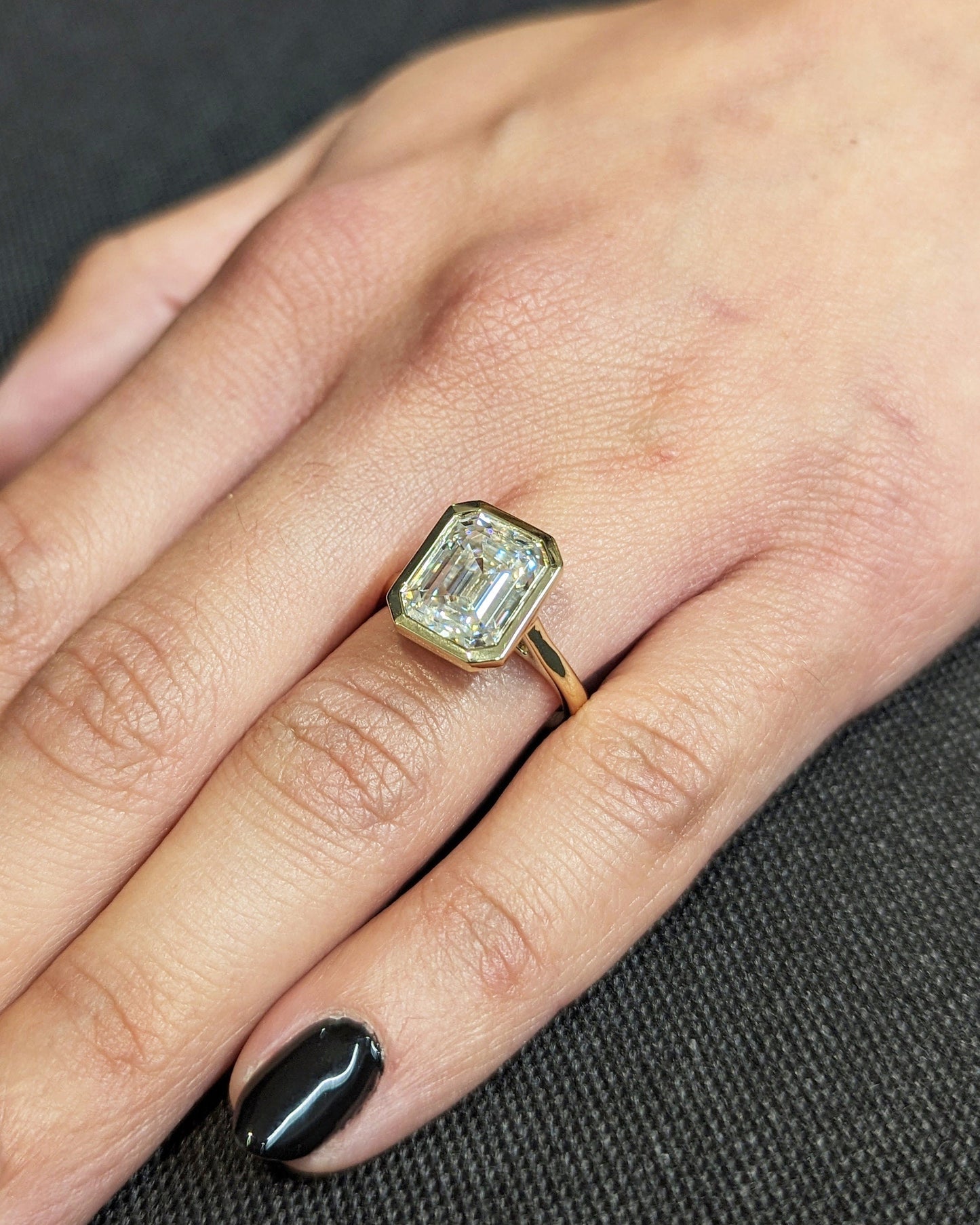 Asscher Three Stones Engagement Ring – 5.75 CT Moissanite Diamond
