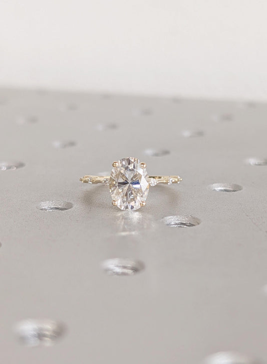 Asscher Three Stones Engagement Ring – 5.75 CT Moissanite Diamond