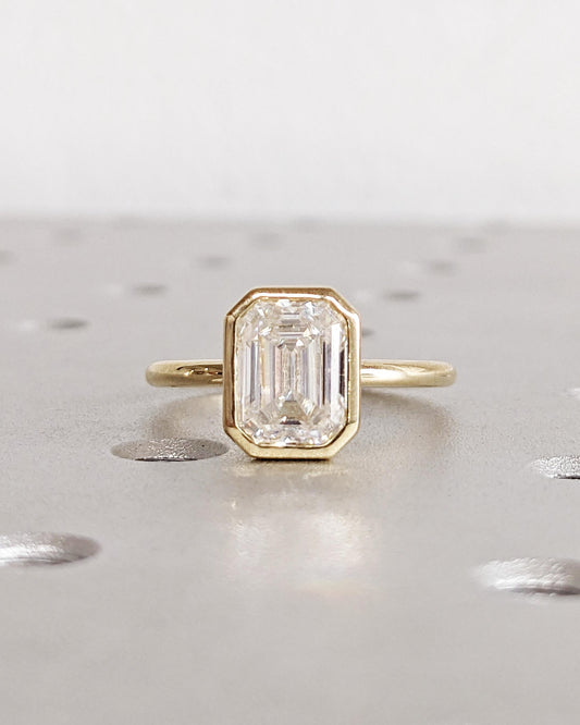 Asscher Three Stones Engagement Ring – 5.75 CT Moissanite Diamond