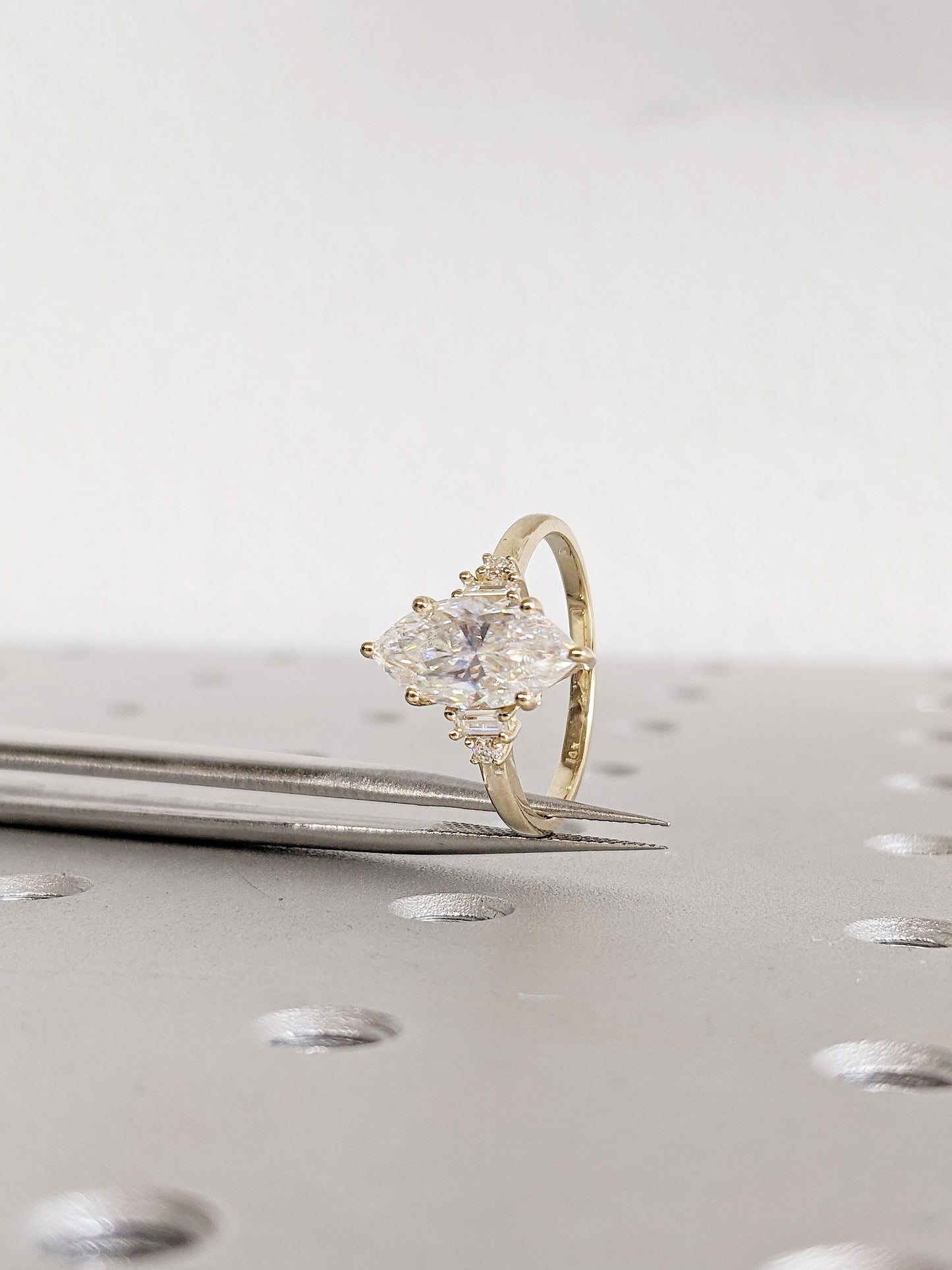 Asscher Three Stones Engagement Ring – 5.75 CT Moissanite Diamond
