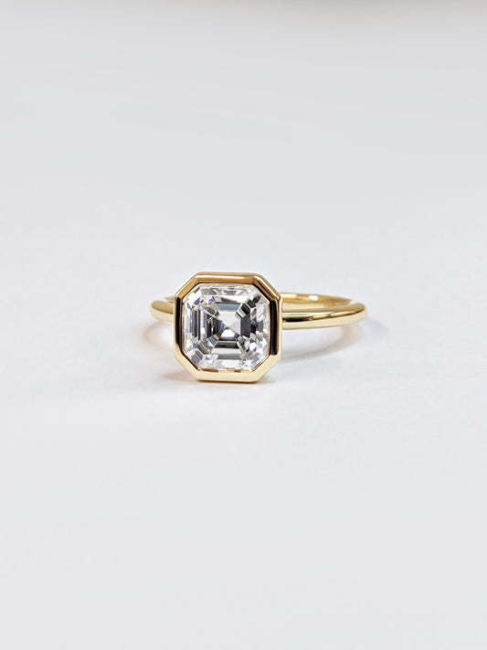Asscher Three Stones Engagement Ring – 5.75 CT Moissanite Diamond