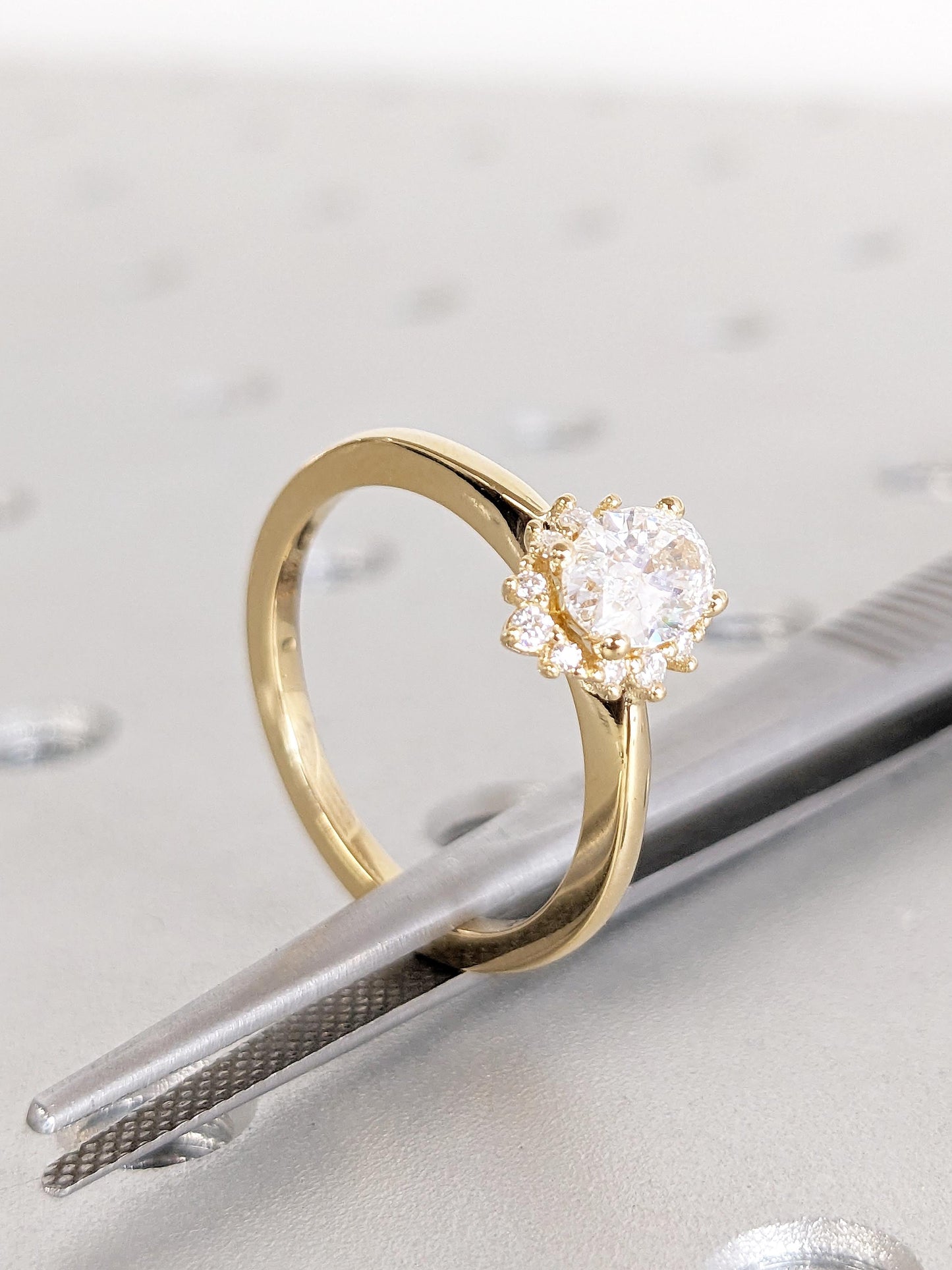 Asscher Three Stones Engagement Ring – 5.75 CT Moissanite Diamond