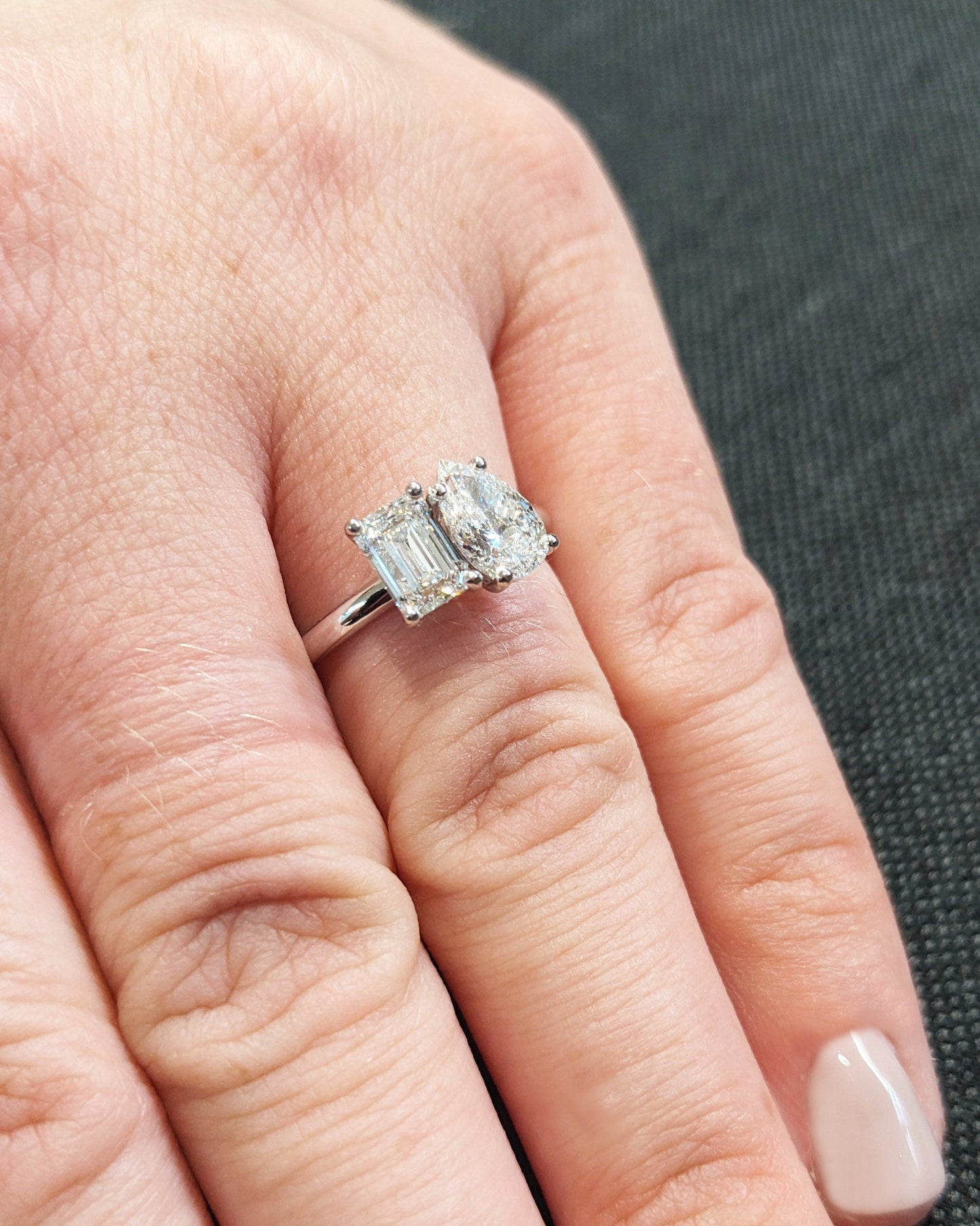 Asscher Three Stones Engagement Ring – 5.75 CT Moissanite Diamond