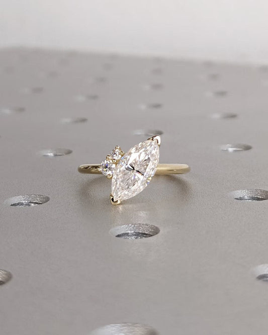 Asscher Three Stones Engagement Ring – 5.75 CT Moissanite Diamond