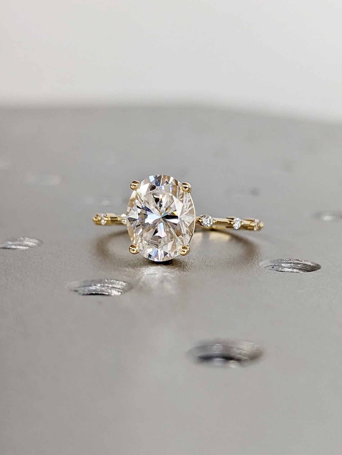 Asscher Three Stones Engagement Ring – 5.75 CT Moissanite Diamond
