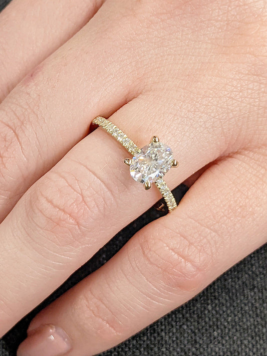 Asscher Three Stones Engagement Ring – 5.75 CT Moissanite Diamond