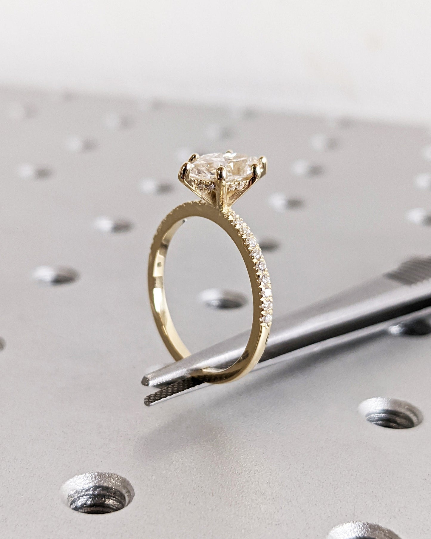 Asscher Three Stones Engagement Ring – 5.75 CT Moissanite Diamond