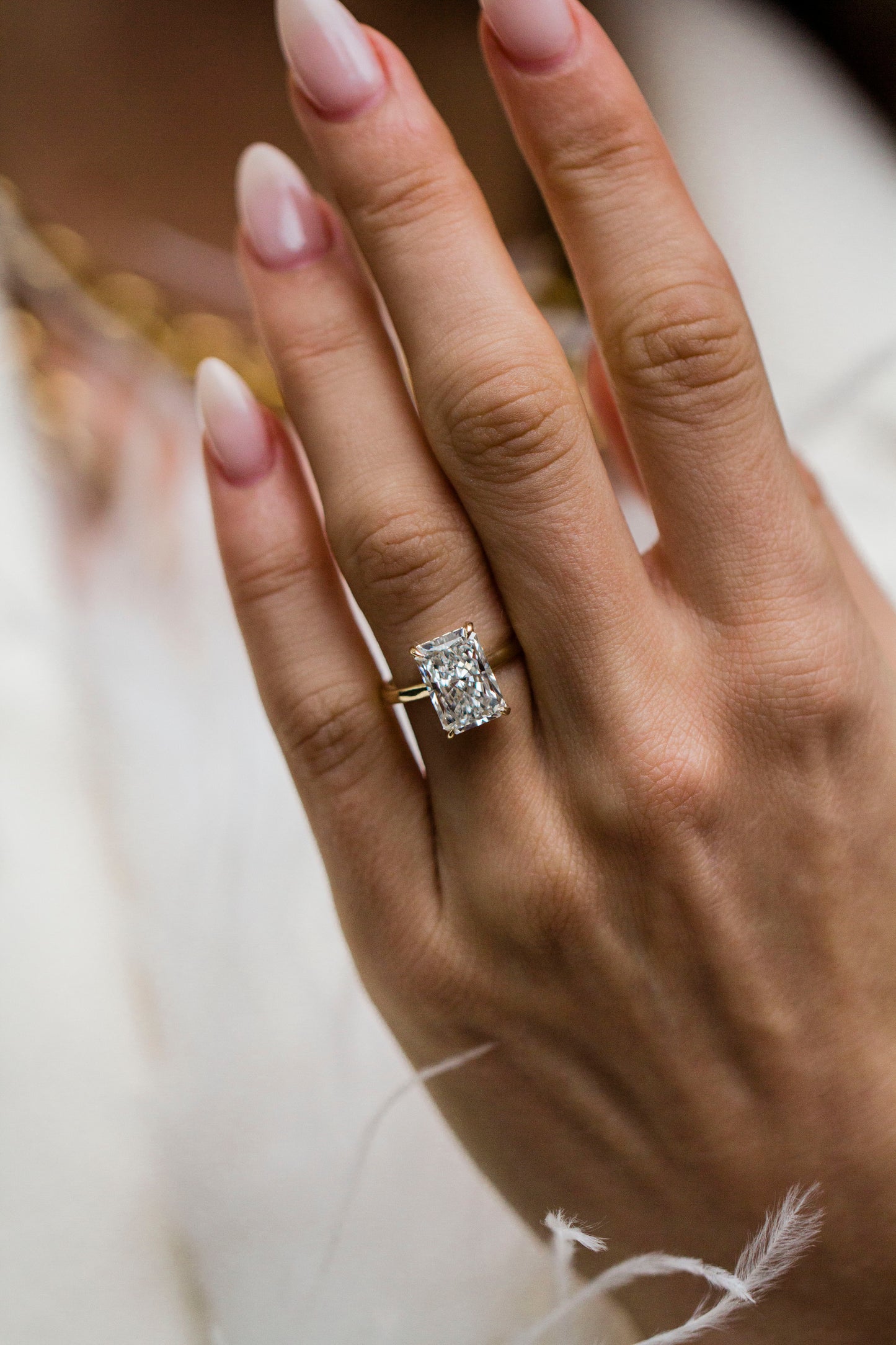 Moval Swirl Semi Pave Engagement Ring – 2.5 CT Lab Grown Diamond
