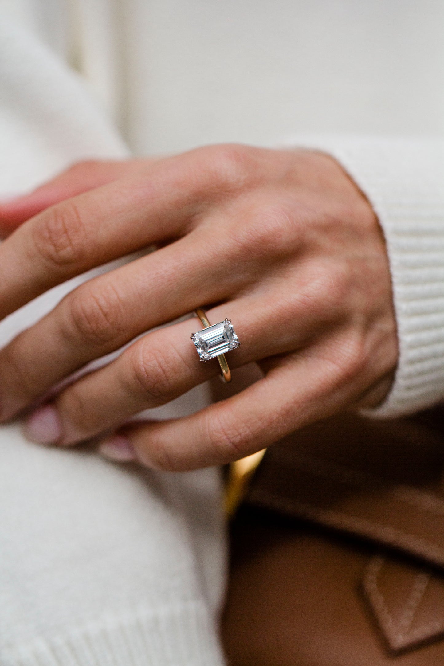 Moval Swirl Semi Pave Engagement Ring – 2.5 CT Lab Grown Diamond