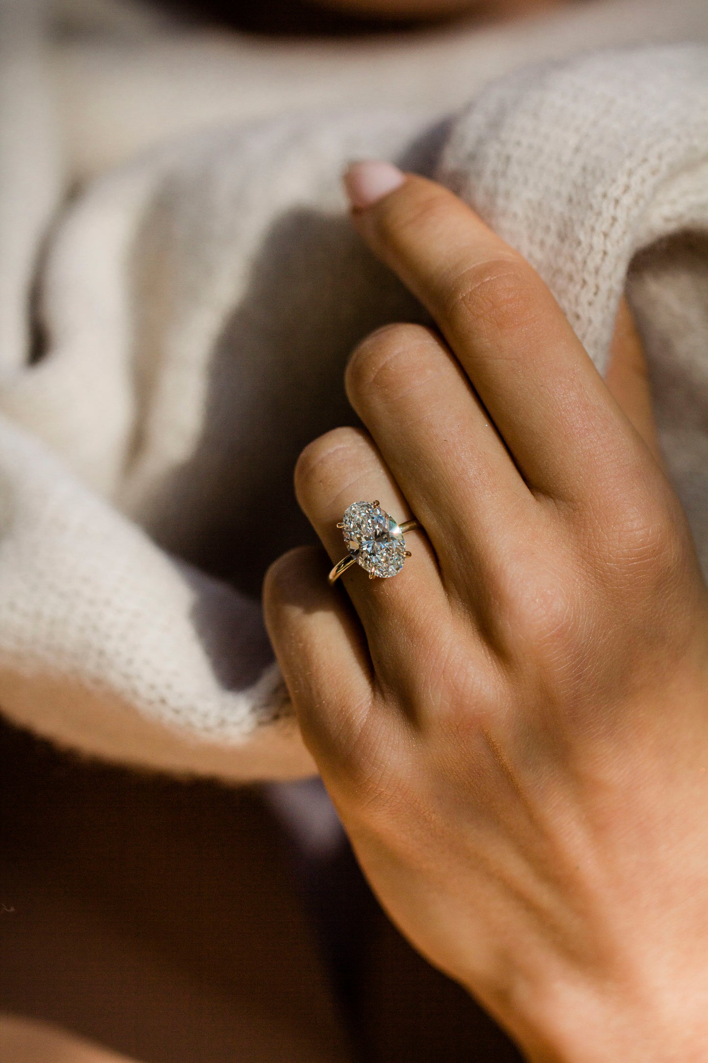 Moval Swirl Semi Pave Engagement Ring – 2.5 CT Lab Grown Diamond