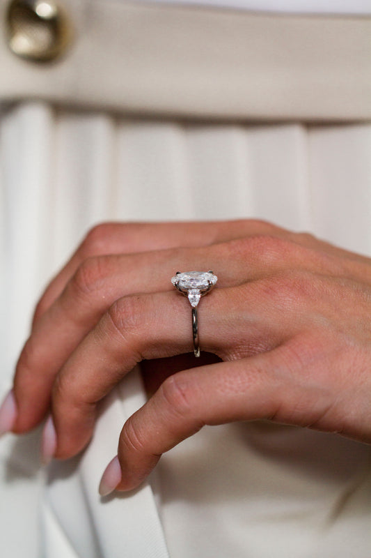Round Swirl Semi Pave Engagement Ring – 1 CT Moissanite Diamond