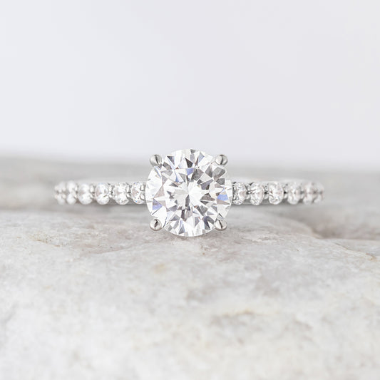 2 CT Round Three Stones Lab Grown Diamond Engagement Ring