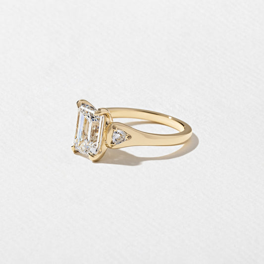 Emerald Pave Engagement Ring – 1 CT Lab Grown Diamond