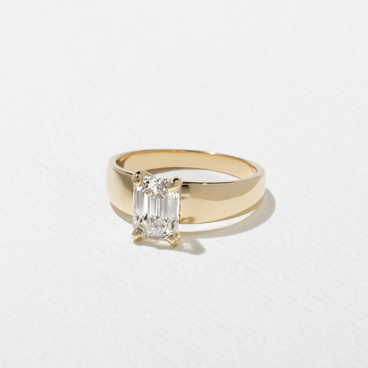 Emerald Pave Engagement Ring – 1 CT Lab Grown Diamond