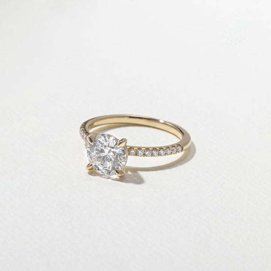 Emerald Pave Engagement Ring – 1 CT Lab Grown Diamond
