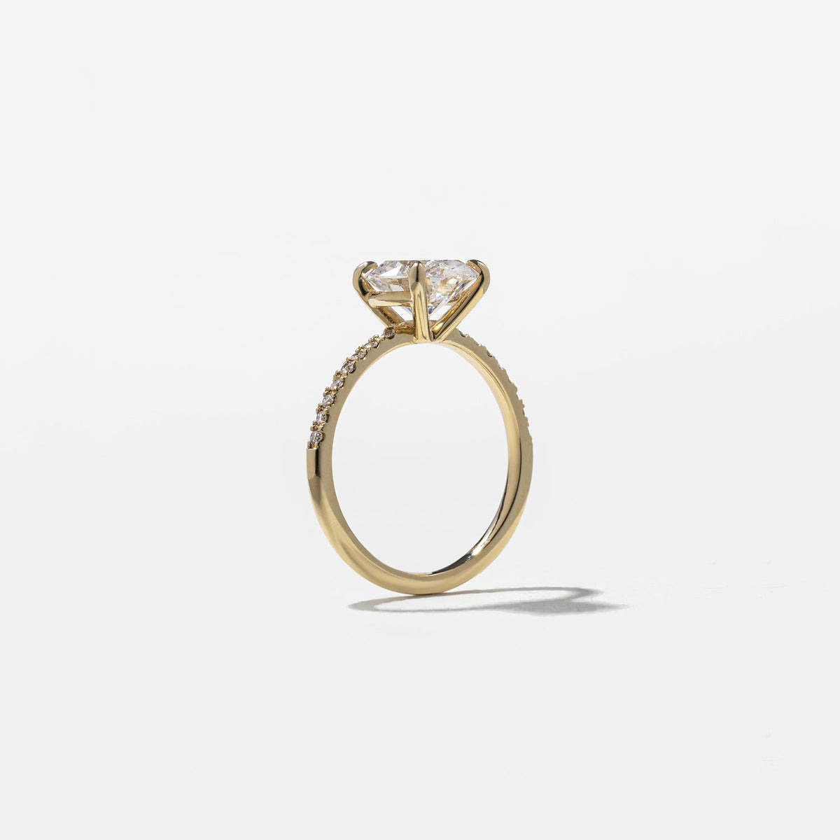 Emerald Pave Engagement Ring – 1 CT Lab Grown Diamond