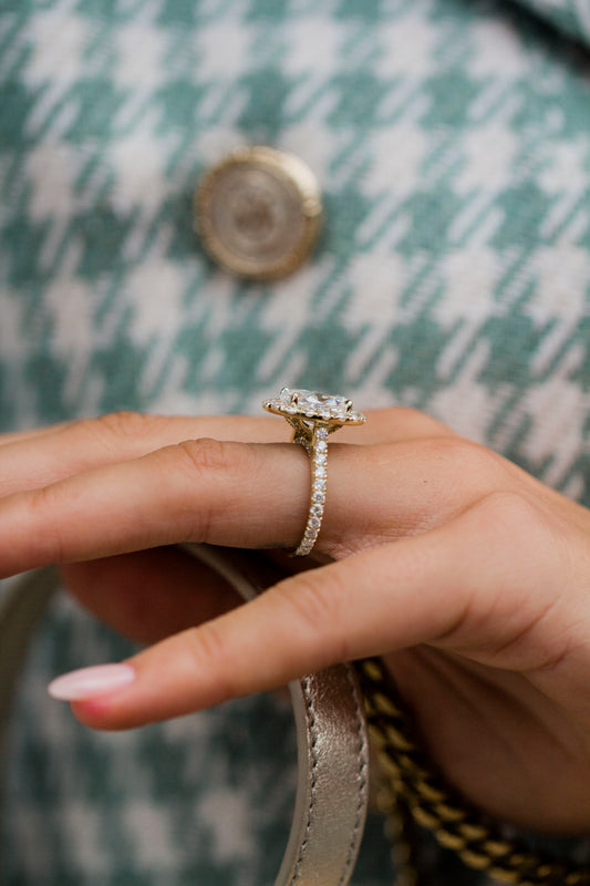 Moval Swirl Semi Pave Engagement Ring – 2.5 CT Lab Grown Diamond