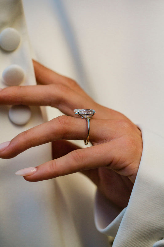 Round Swirl Semi Pave Engagement Ring – 1 CT Moissanite Diamond