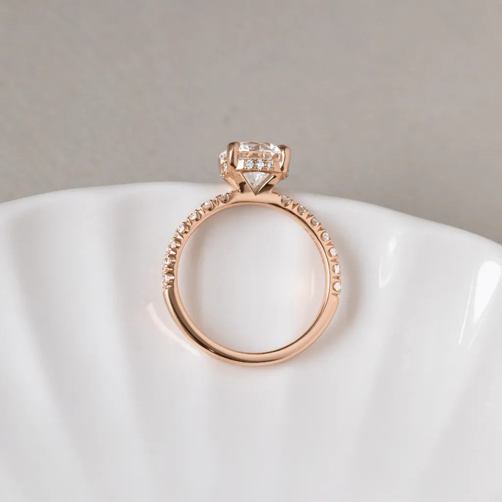 Round Halo, Pave & Split Shank Engagement Ring – 1.93 CT Lab Grown Diamond