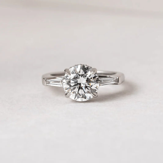 Round Halo, Pave & Split Shank Engagement Ring – 1.93 CT Lab Grown Diamond