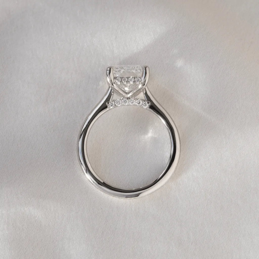 Round Halo, Pave & Split Shank Engagement Ring – 1.93 CT Lab Grown Diamond