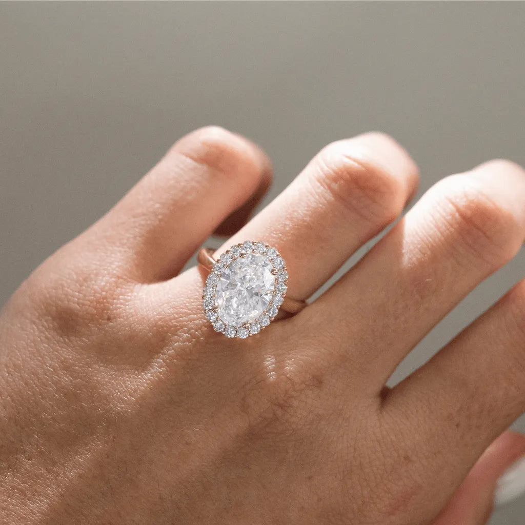 Round Halo, Pave & Split Shank Engagement Ring – 1.93 CT Lab Grown Diamond