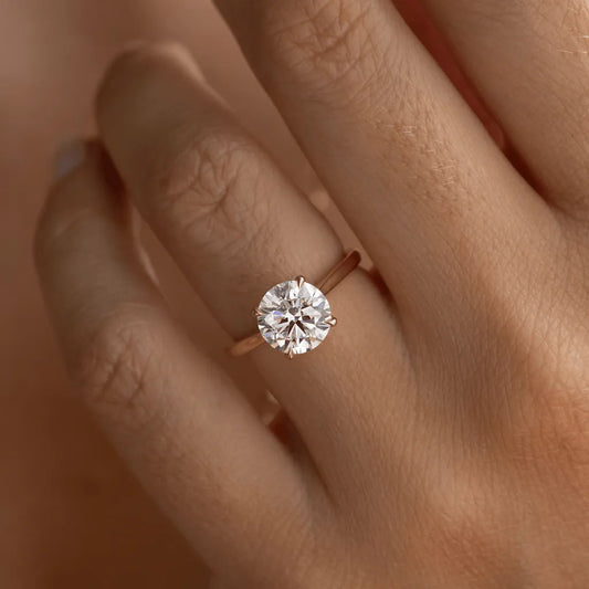 Round Halo, Pave & Split Shank Engagement Ring – 1.93 CT Lab Grown Diamond