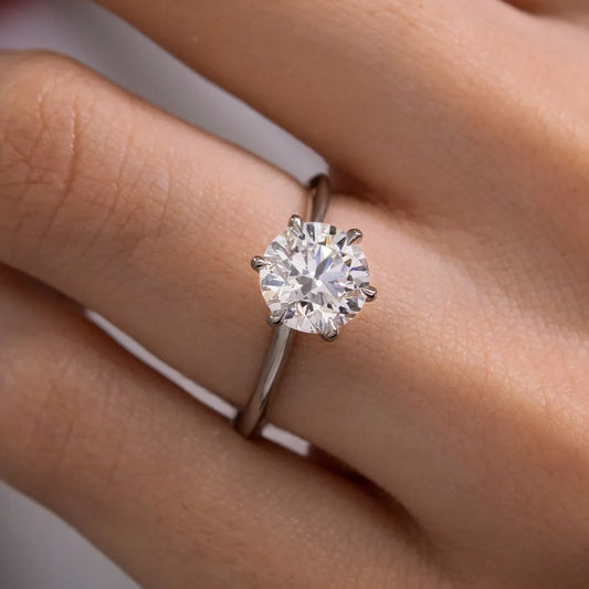 Round Halo, Pave & Split Shank Engagement Ring – 1.93 CT Lab Grown Diamond