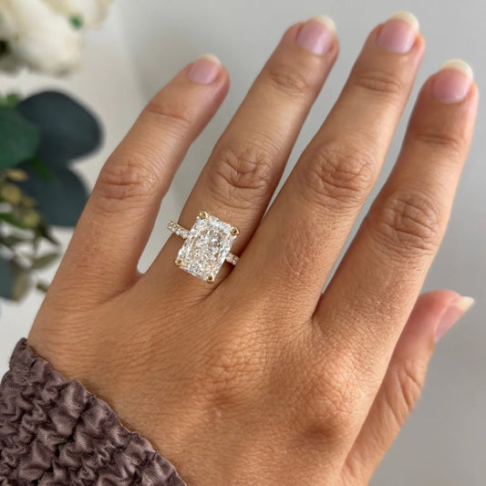 Round Halo, Pave & Split Shank Engagement Ring – 1.93 CT Lab Grown Diamond