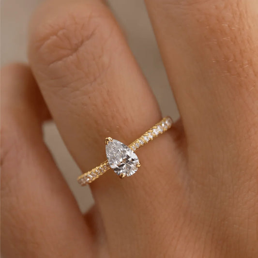Round Halo, Pave & Split Shank Engagement Ring – 1.93 CT Lab Grown Diamond