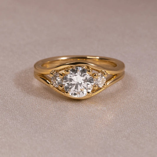 Round Halo, Pave & Split Shank Engagement Ring – 1.93 CT Lab Grown Diamond