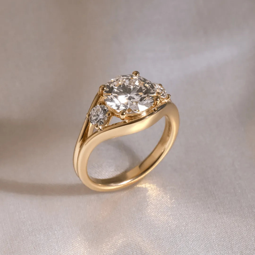 Round Halo, Pave & Split Shank Engagement Ring – 1.93 CT Lab Grown Diamond