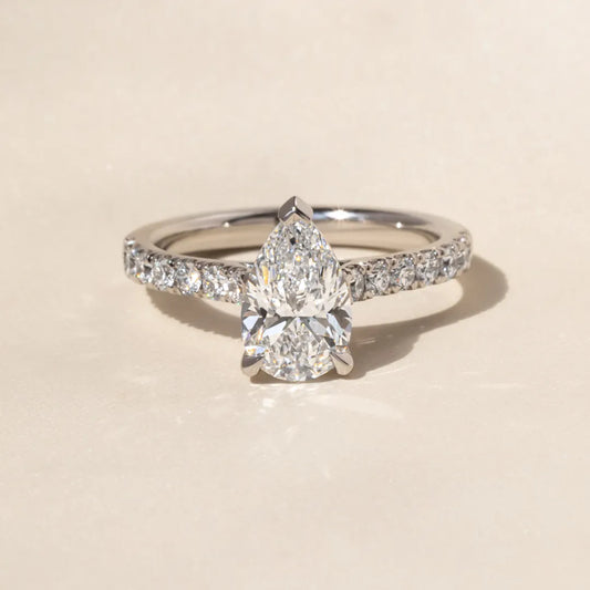 Round Halo, Pave & Split Shank Engagement Ring – 1.93 CT Lab Grown Diamond